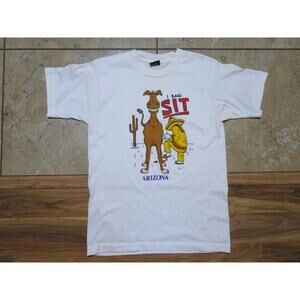 Funny Arizona I Said Sit T-Shirt White Sz M 1990s
